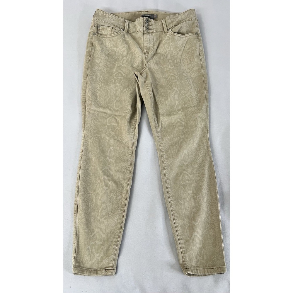 Torrid Jeggings Women's Size 16R Beige Animal Printer Super Soft Stretchy